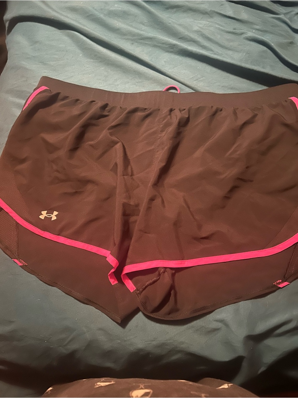 Under Armour Women’s Brown Athletic Shorts with Pink Trim